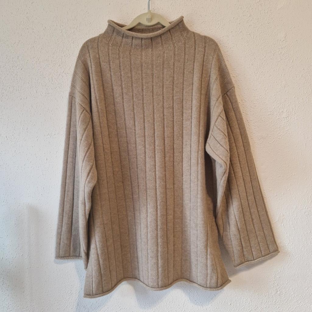 ARKET Beige Cashmere Blend Ribbed Sweater - Size L, Kleding | Dames, Beige, Maat 42/44 (L), Nieuw, Ophalen of Verzenden