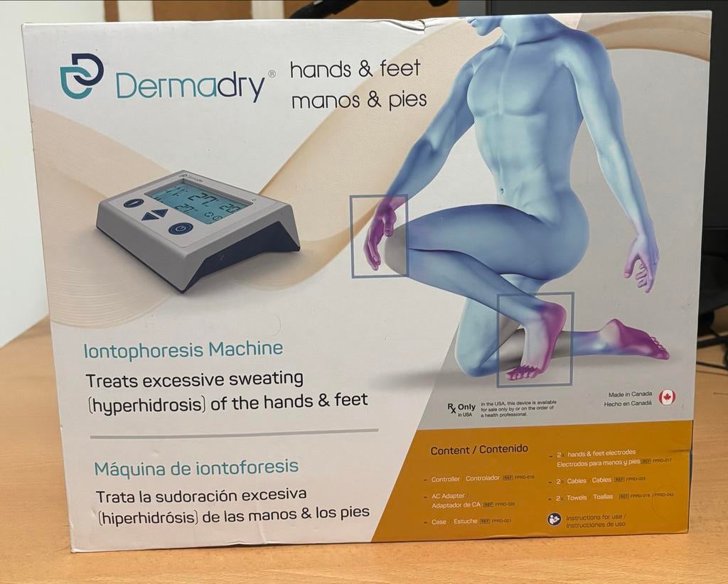 Dermadry Iontoforese Machine tegen overmatig zweten, Verzenden, Zo goed als nieuw, Gehele gezicht, Reiniging
