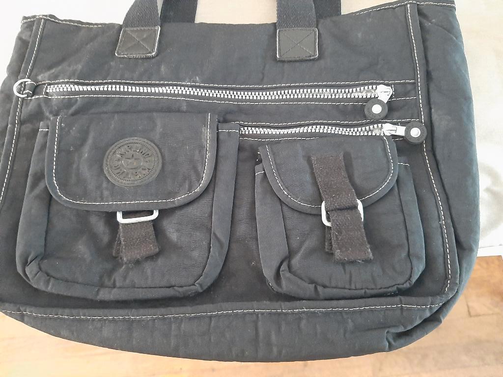 zwarte kipling kantoortas schooltas laptoptas met hengsels, Zwart, Aktetas of Boekentas, Ophalen of Verzenden, 30 tot 40 cm