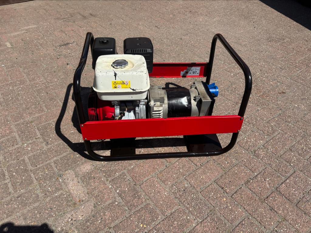 6 KVA Aggregaat 230 Volt Honda GX390 benzine generator, Ophalen, Gebruikt, 5 tot 10 kVA, Benzine
