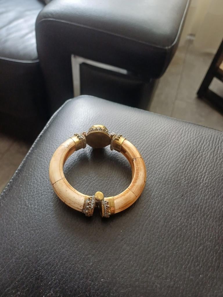 Antiek kameel bot armband zie foto's, Ophalen of Verzenden, Zo goed als nieuw, Zilver