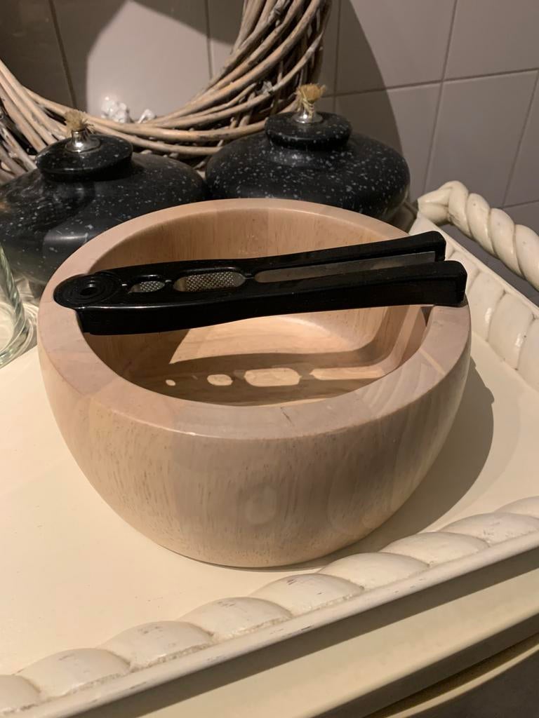 Luxe Houten notenbak met kraker, Nieuw., Overige materialen, Overige typen, Nieuw, Ophalen of Verzenden
