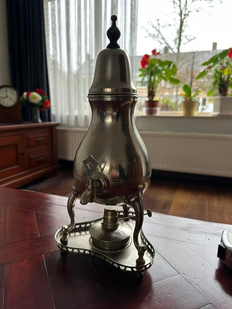 Antieke tinnen kraantjeskan of Drentse koffiekan, Antiek en Kunst, Ophalen of Verzenden
