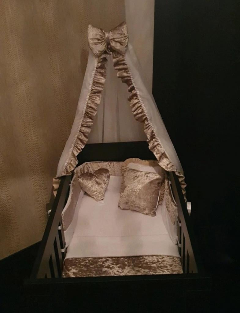 bedset klamboe, kussen, omranding, deken en muziekmobiel, Ophalen of Verzenden, Zo goed als nieuw, Klamboe