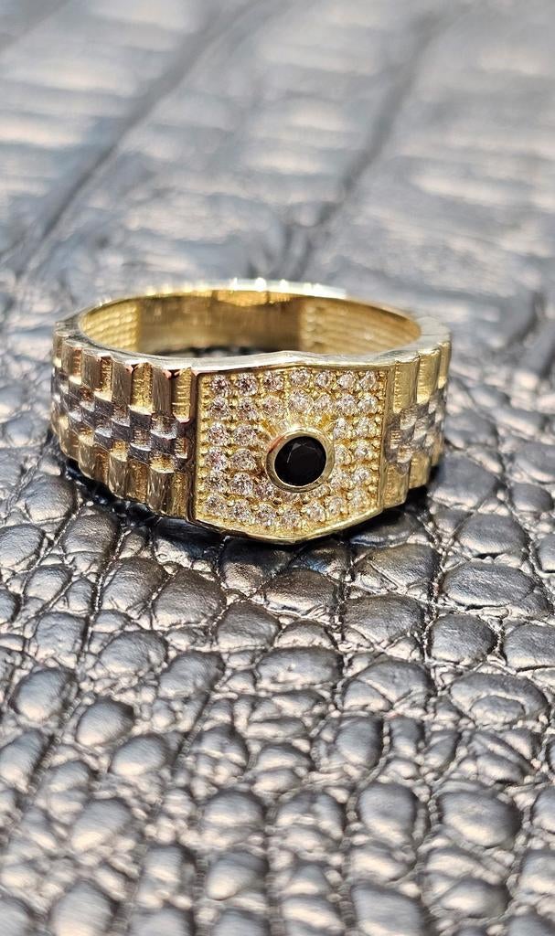 14karaat bi-color heren gouden ring, Sieraden, Tassen en Uiterlijk, Ringen, Nieuw, Heer, Goud, Goud, Ophalen of Verzenden