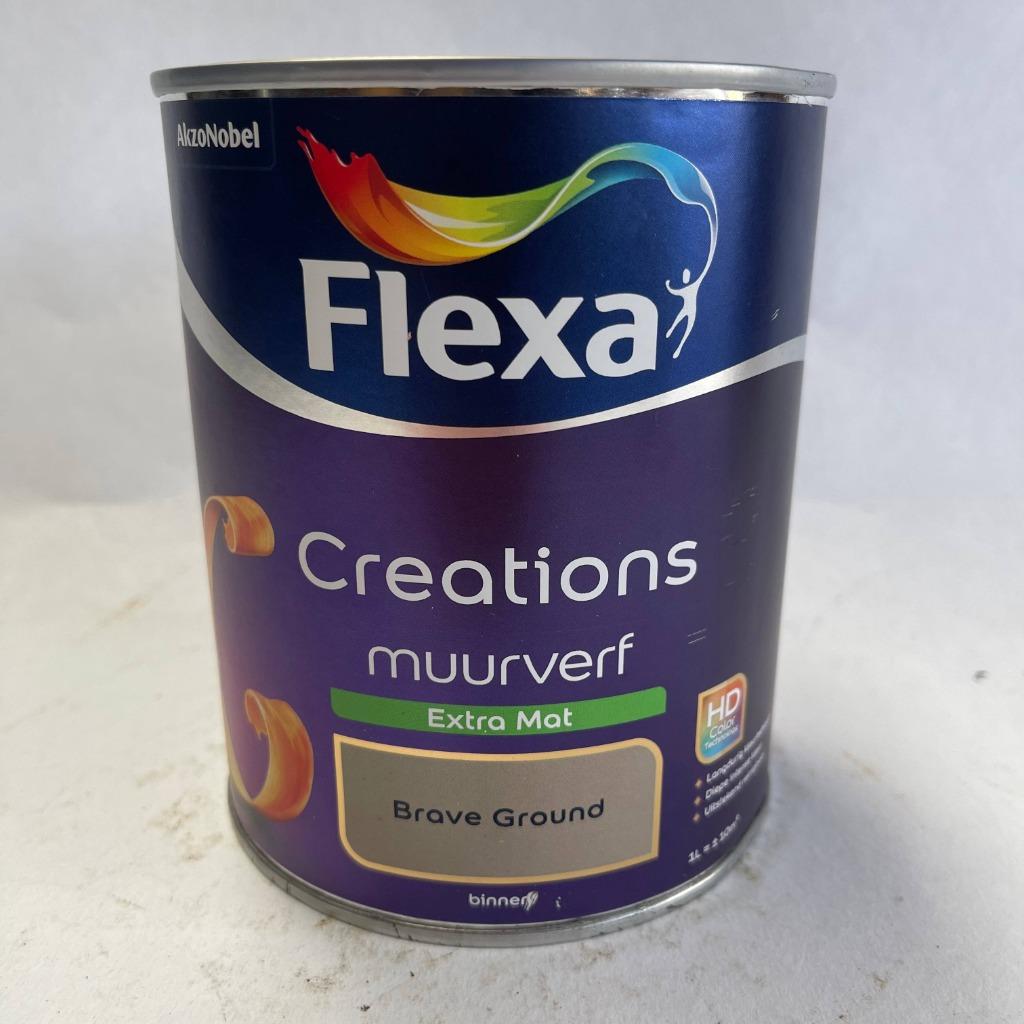Flexa Creations Muurverf Brave Ground Bruin Extra Mat 1L, Doe-het-zelf en Verbouw, Verf, Beits en Lak, Flexa, Flexa, Bruin, Nieuw
