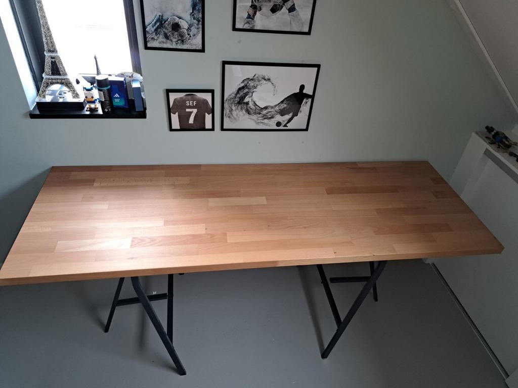 Eiken blad op Lerberg schragen IKEA, Ophalen, Zo goed als nieuw