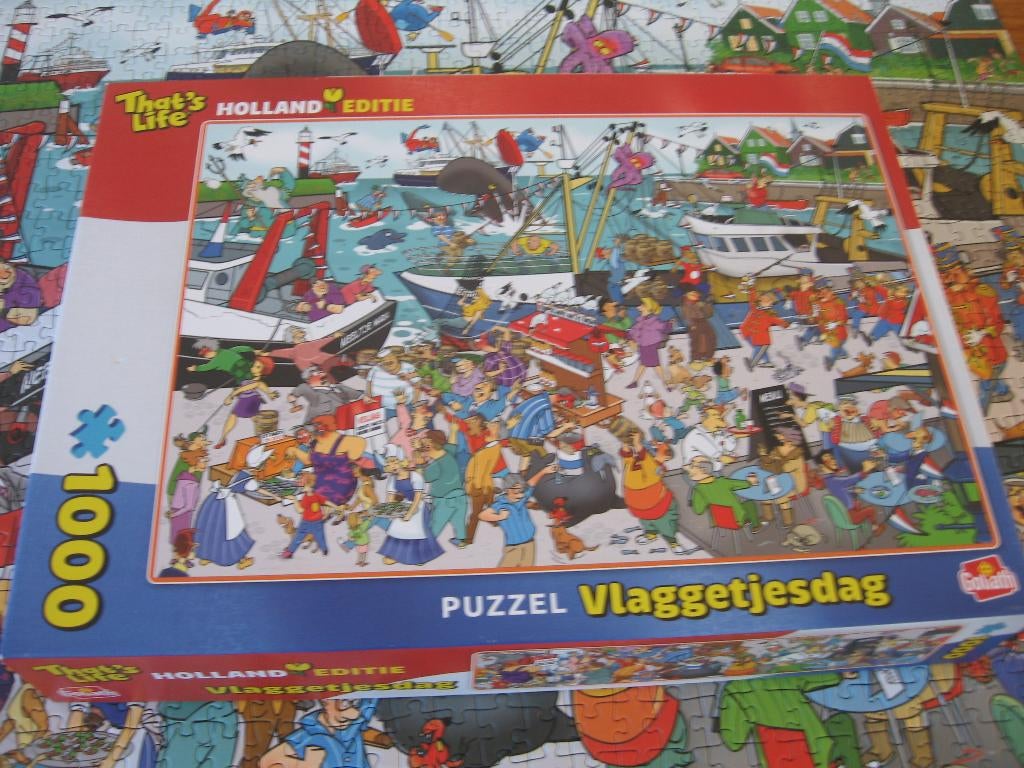 That,s life 1000 stukjes VLAGGETJESDAG, Ophalen of Verzenden, 500 t/m 1500 stukjes, Gebruikt, Legpuzzel