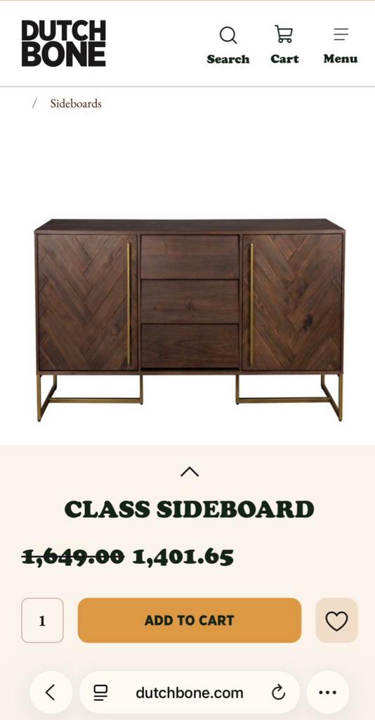 Dutch Bone Class Sideboard High Golden Brown, Ophalen of Verzenden, Zo goed als nieuw