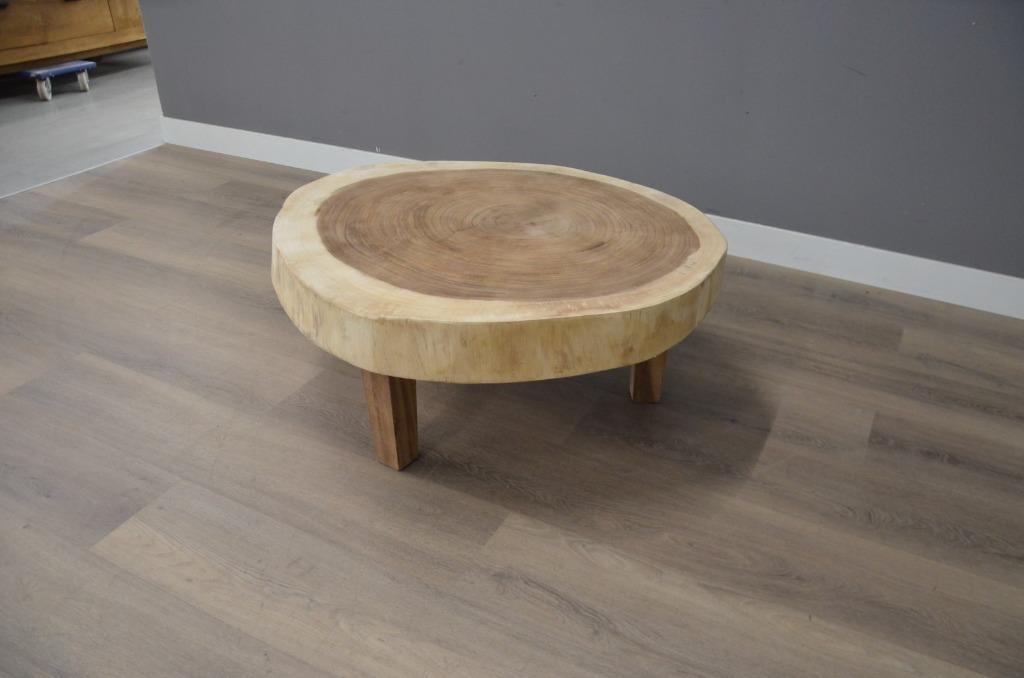 Ronde suar salontafel - 86 - 96cm -BT133, Overige houtsoorten, Rond, Nieuw, 50 tot 100 cm
