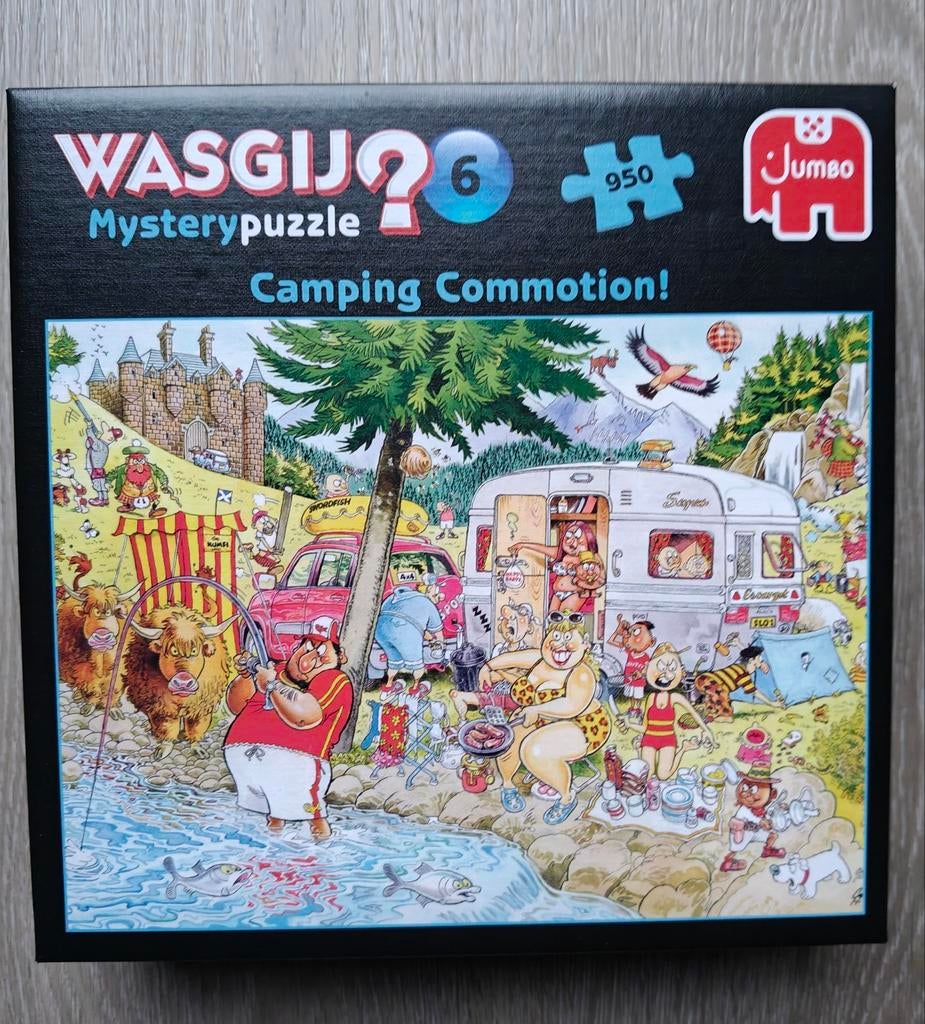 Wasgij Mystery 6 Camping Commotion Puzzel 950 stukjes, Ophalen of Verzenden, 500 t/m 1500 stukjes, Zo goed als nieuw, Legpuzzel