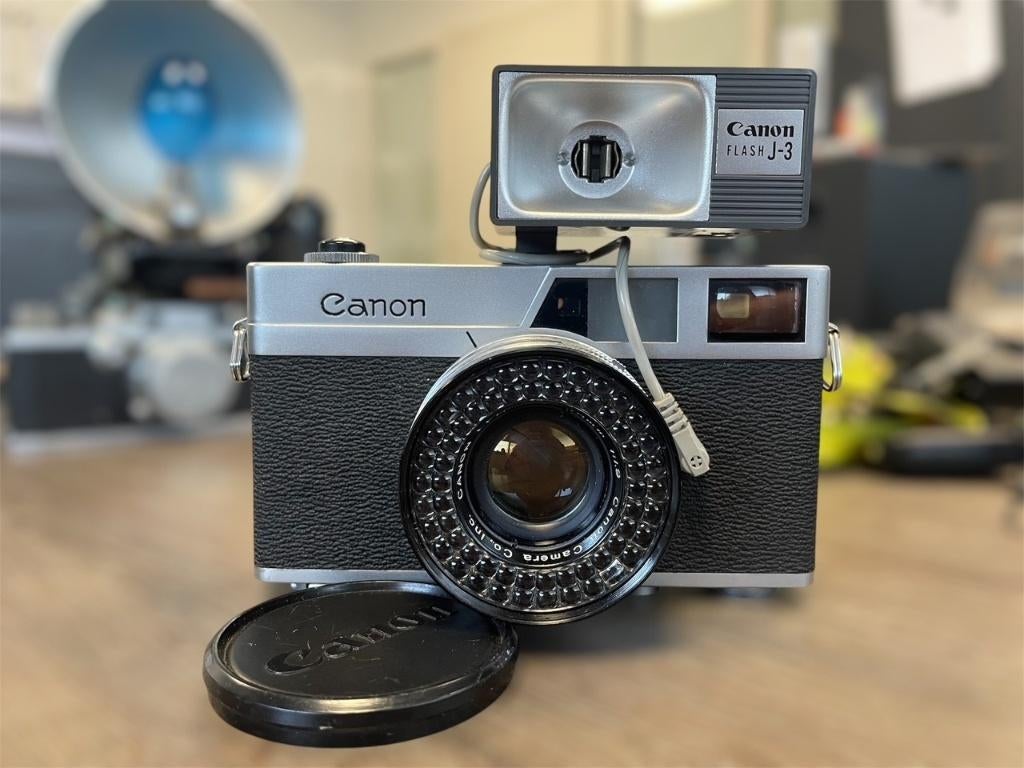 Canon Canonet met flash J-3 en 45mm lens, Ophalen, Gebruikt, Spiegelreflex, Canon