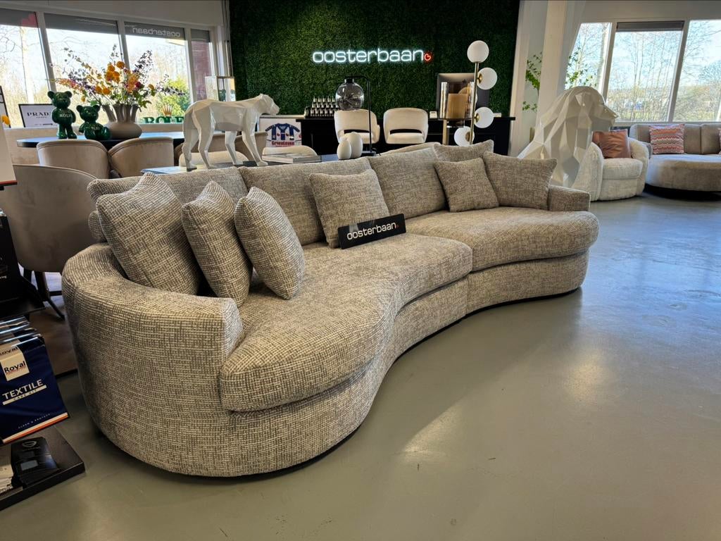 Luxe Velvet Teddy Loungebank Jacco 130x310x130cm NIEUW - NEW, Huis en Inrichting, Banken | Bankstellen, Info@oosterbaanwonen.nl