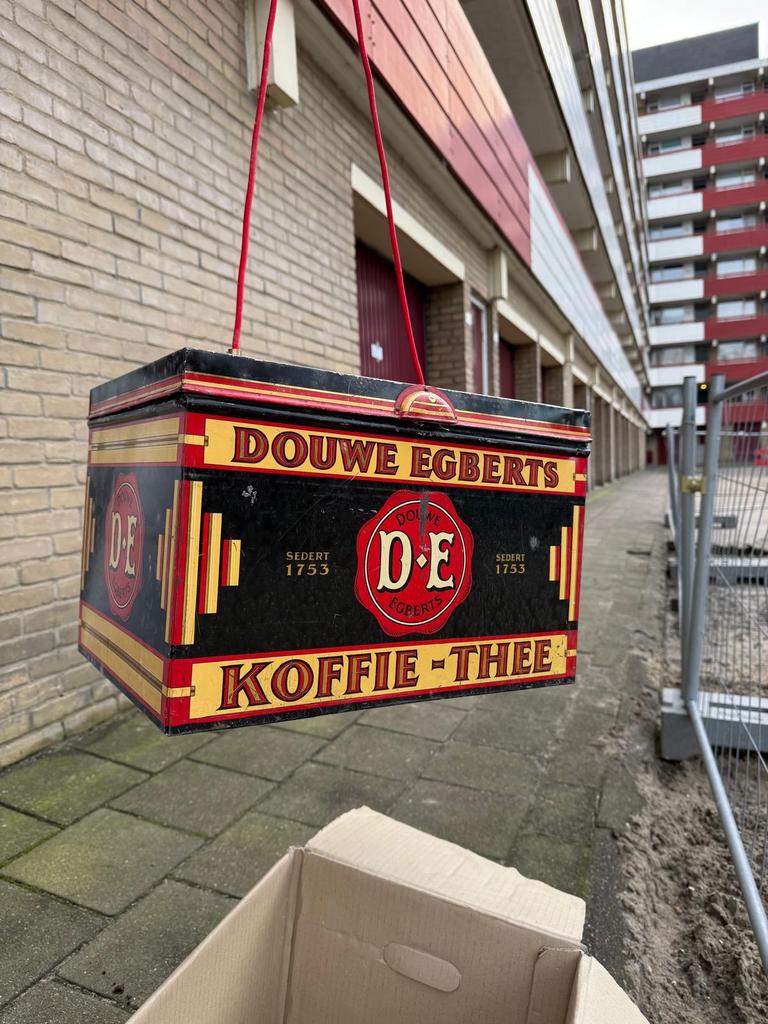 Vintage Douwe Egberts Tinnen Lamp - Hans Groenwold, Ophalen