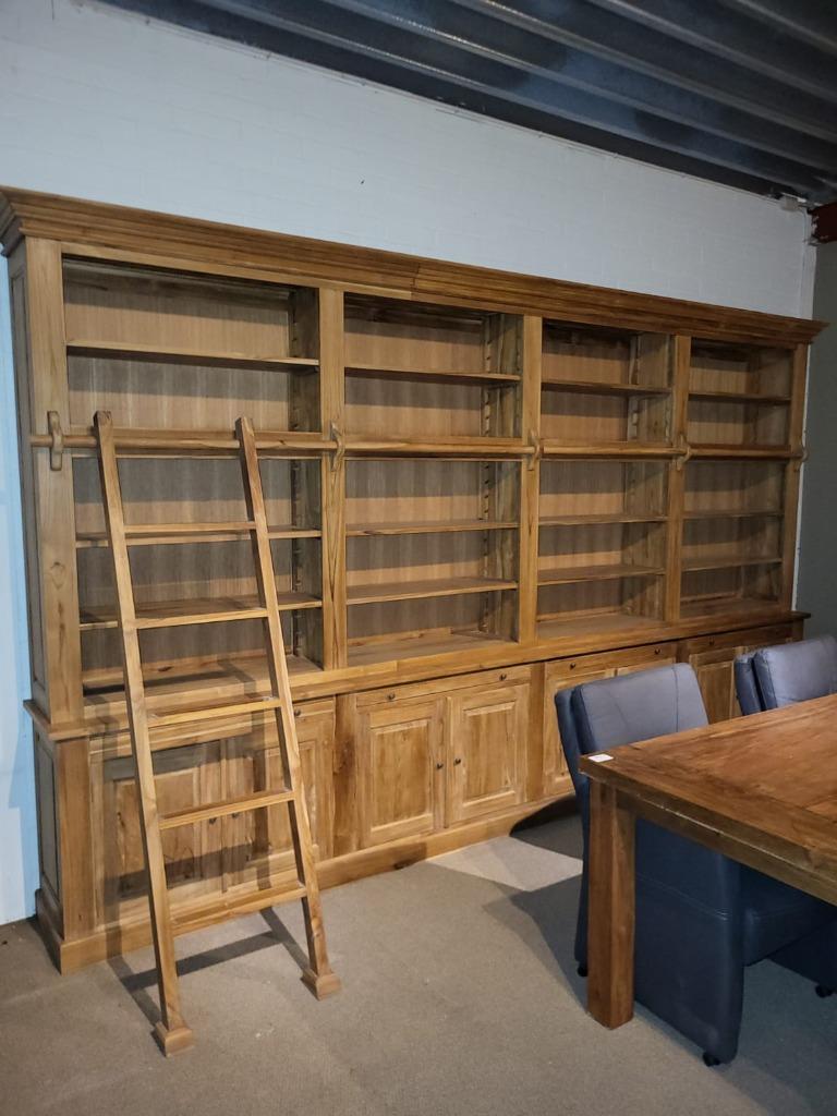 bibliotheek kasten 2,10 m/2,40m/3,00m/4,00  teak op voorraad, Huis en Inrichting, Ophalen, Nieuw, Teakhout, Met lade(s)