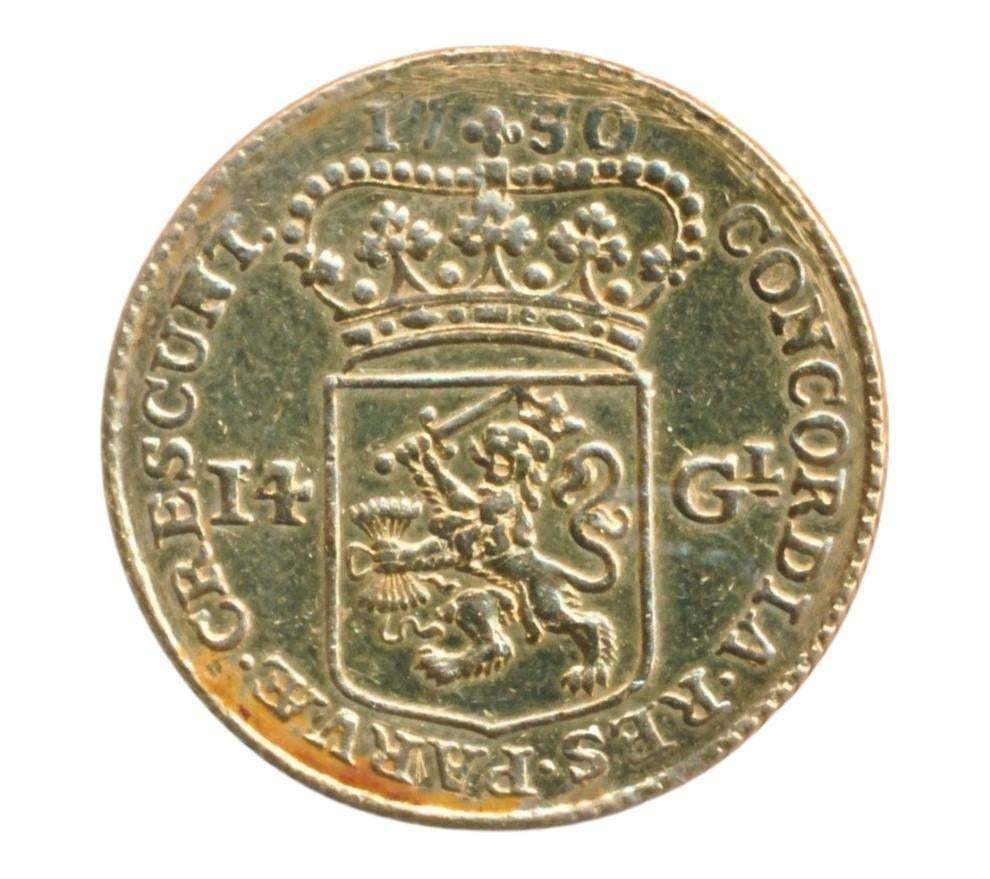 Holland gouden 14 Gulden 1750, Vóór koninkrijk, Losse munt, Goud, Overige waardes