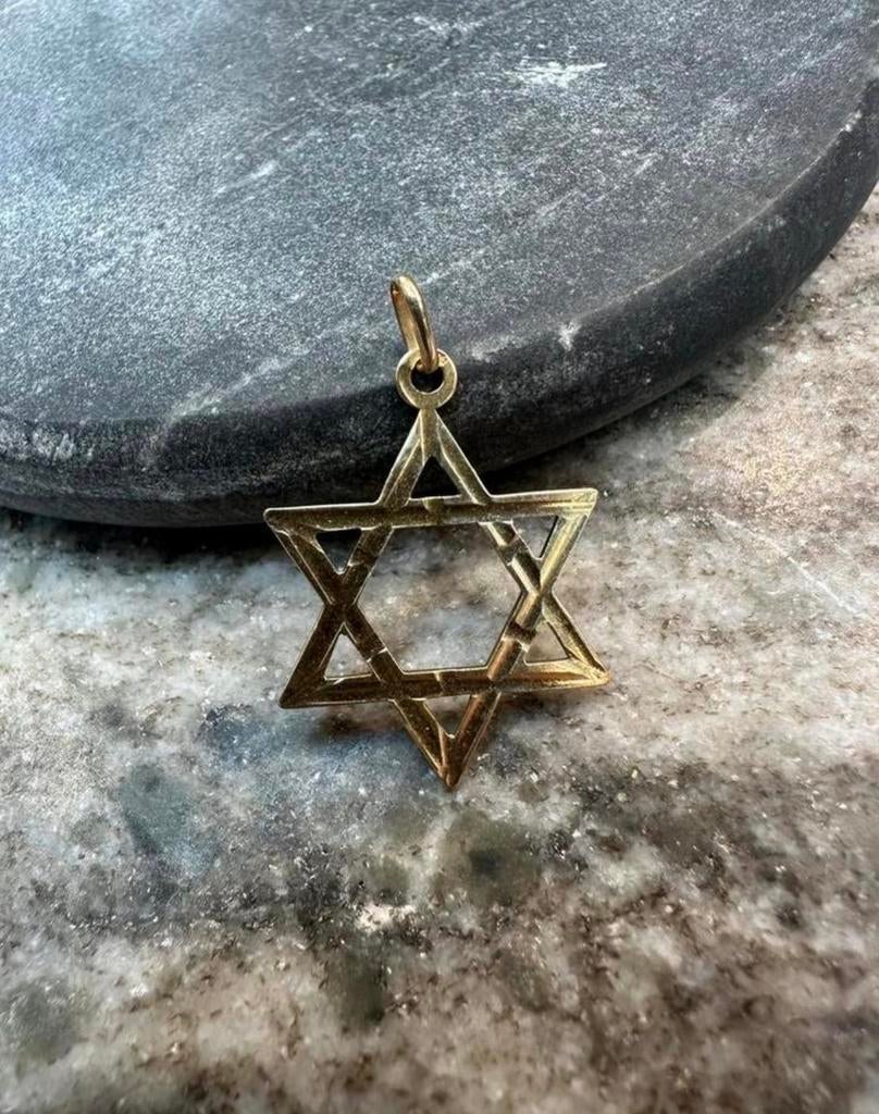 14k Gouden Davidster Hanger, Ophalen of Verzenden, Nieuw, Goud
