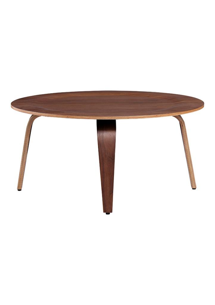 Eames Salontafel, CTD walnoot plywood DD (nieuw), 100 tot 150 cm, Rond, Nieuw, 50 tot 100 cm