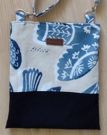 schoudertas handtas tas blauw/wit/zwart handgemaakt, Ophalen of Verzenden, Nieuw, Blauw