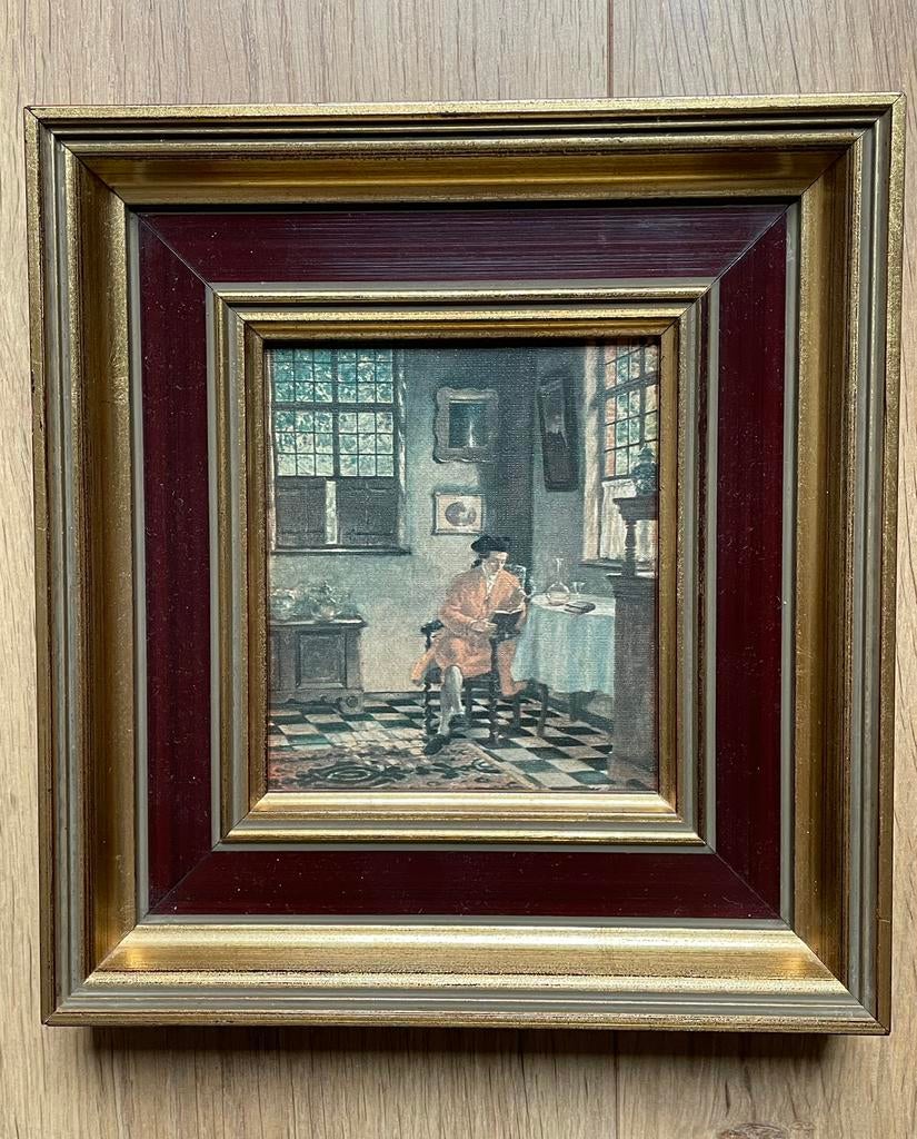 Ingelijste prent Duitse schilder Hugo Krings, Antiek en Kunst, Kunst | Schilderijen | Klassiek, Ophalen of Verzenden