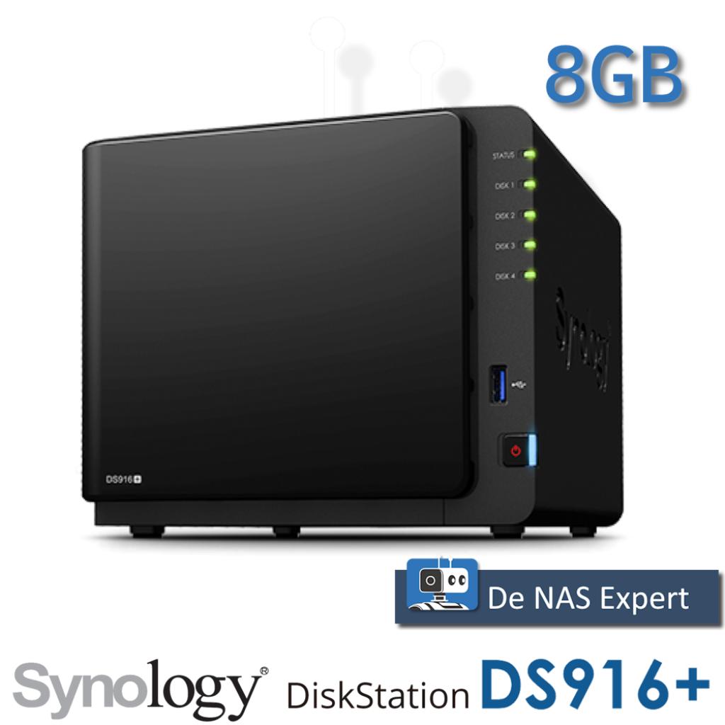 NAS Synology DS916+ 8GB refurbished, Computers en Software, NAS, Info@synology.com, Synology, Refurbished, Ophalen of Verzenden