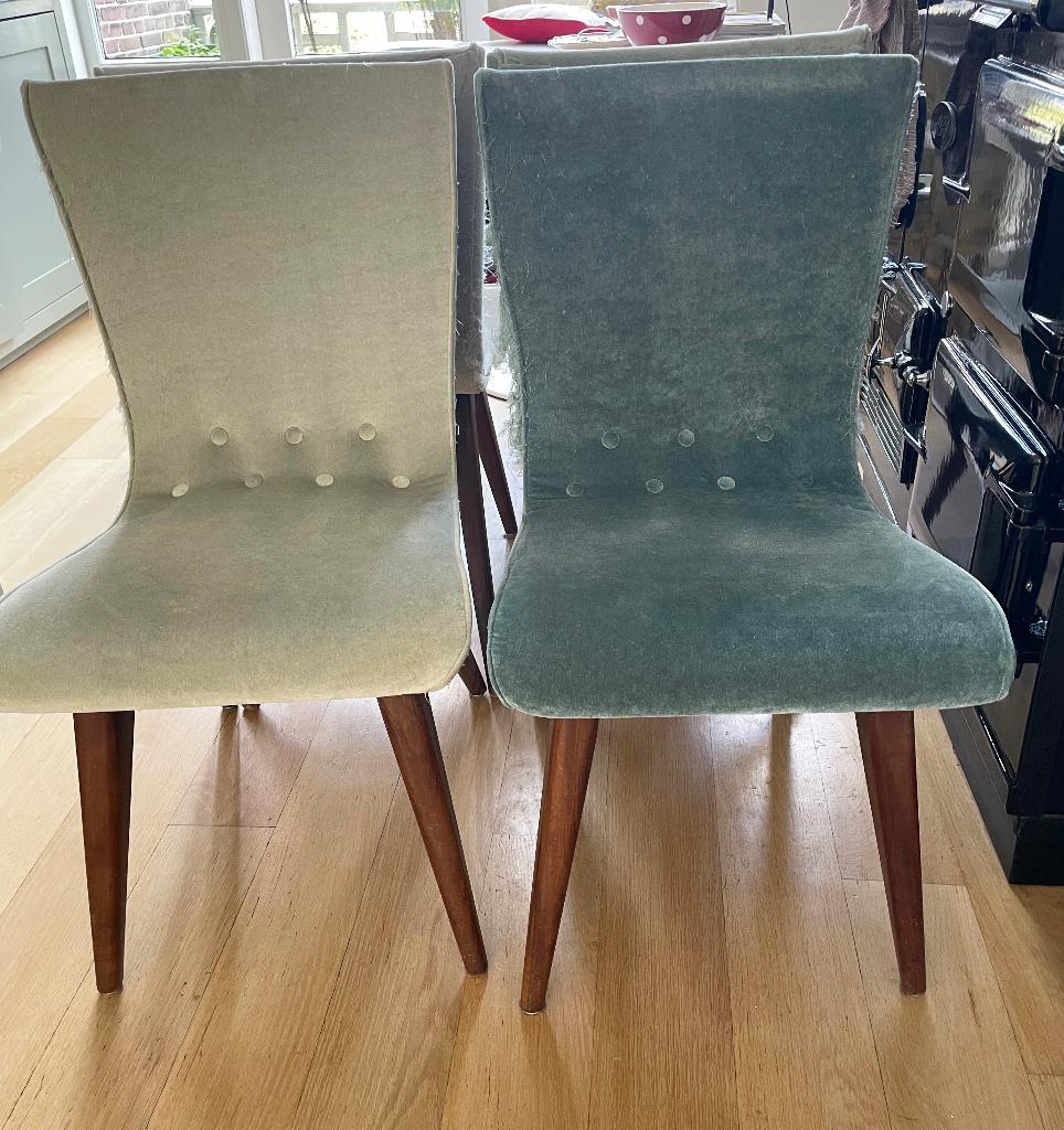 4 stuks jaren 50’s eetkamerstoelen Swing Chair Van Os, Ophalen, Gebruikt, Overige kleuren, Vier