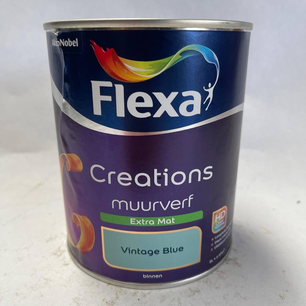 Flexa Creations Muurverf Vintage Blue Blauw Extra Mat 1L, Flexa, Flexa, Blauw, Nieuw
