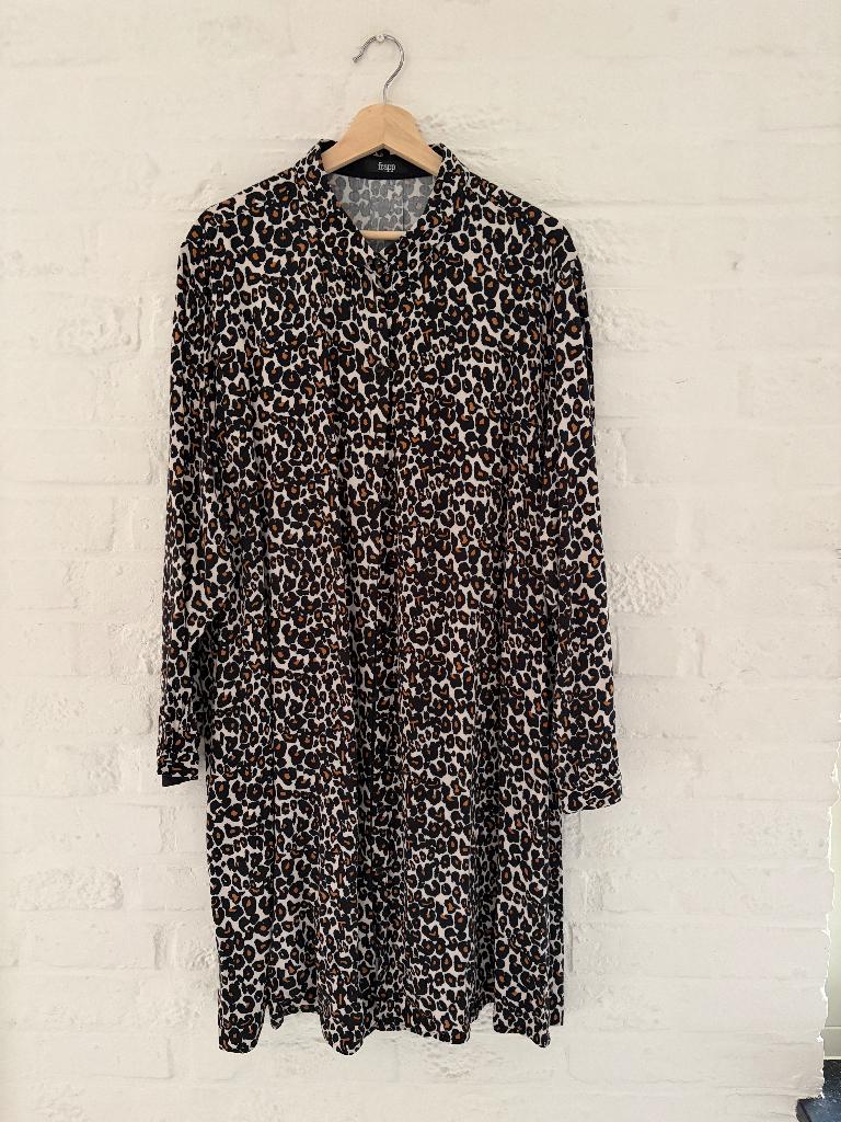 Frapp blouse tijgerprint maat 52, Kleding | Dames, Grote Maten, Frapp, Bruin, Blouse of Tuniek, Ophalen of Verzenden