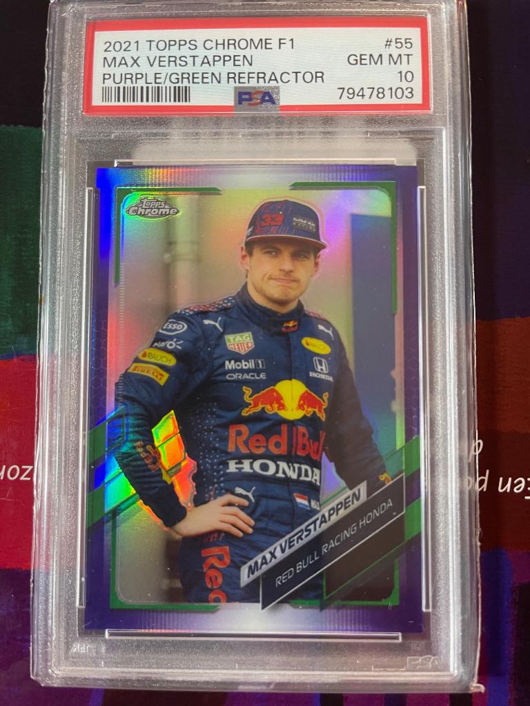 2021 Topps Chrome F1 #55 Max Verstappen Refractor PSA 10, Verzenden, Zo goed als nieuw, Formule 1