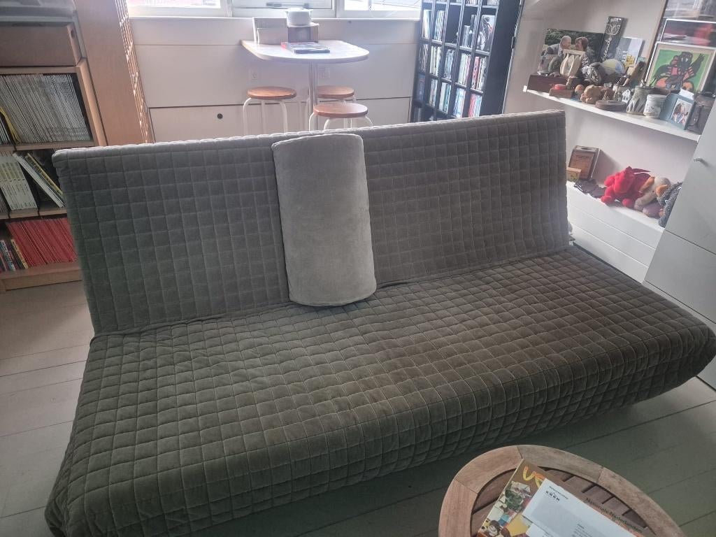 IKEA Beddinge slaapbank 200 x 140 inclusief bed (opberg) bak, Ophalen, Bruin, Tweepersoons, 140 cm