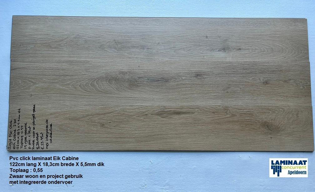 Pvc click laminaat Eik Cabine met integreerde ondervloer, Bruin, Pvc click natuur eiken, Nieuw, Ophalen of Verzenden