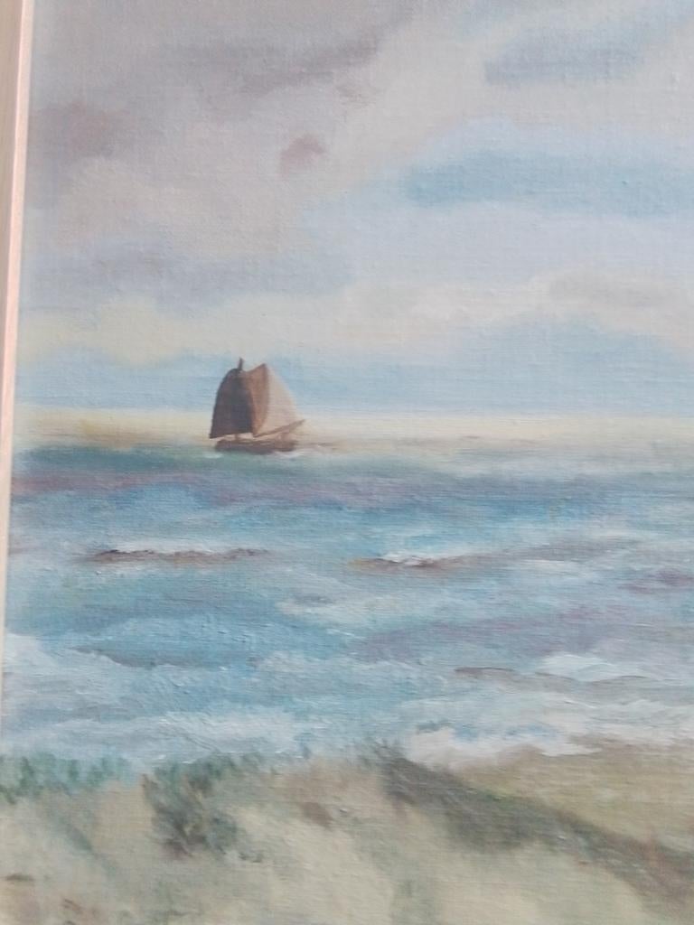 Schilderij met zeezicht, Antiek en Kunst, Ophalen of Verzenden