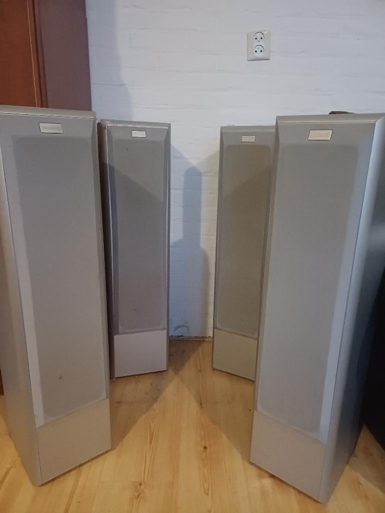 Quadral Platin X zuil speakerset 4 stuks, Gebruikt, 120 watt of meer, Front, Rear of Stereo speakers, Ophalen