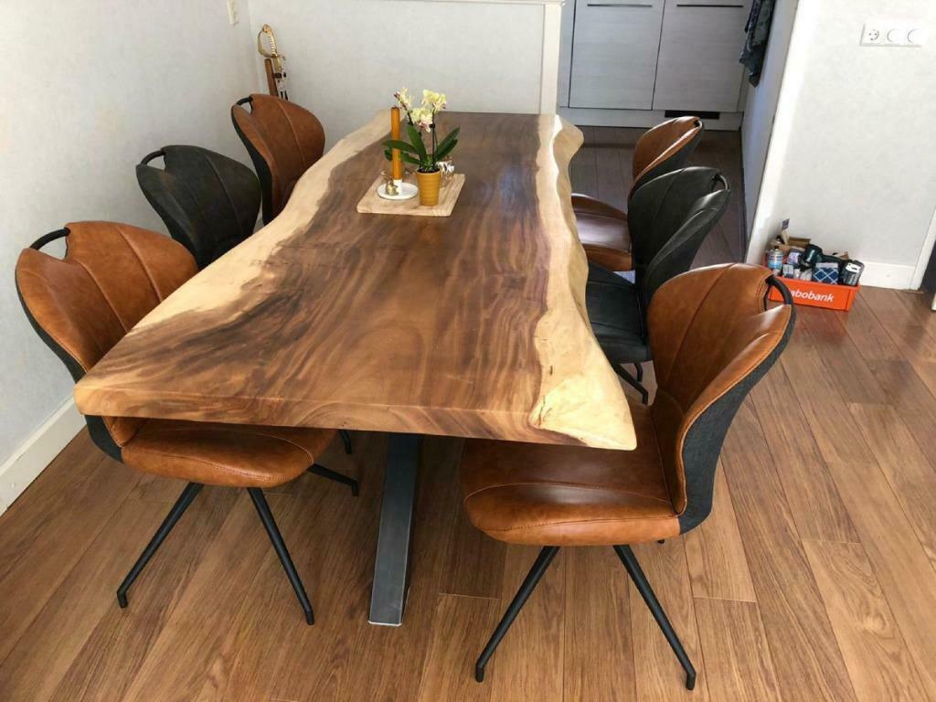 Ontdek Onze Prachtige Boomstamtafels - Teakhout, Suar, Eiken, Ophalen, 50 tot 100 cm, Vijf personen of meer, Teakhout