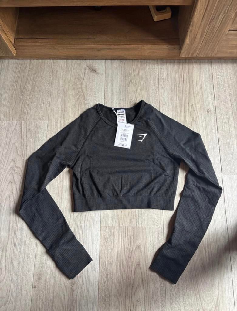 Gymshark Vital Seamless Crop Top - Maat M, Kleding | Dames, Sportkleding, Maat 38/40 (M), Zwart, Nieuw, Ophalen of Verzenden