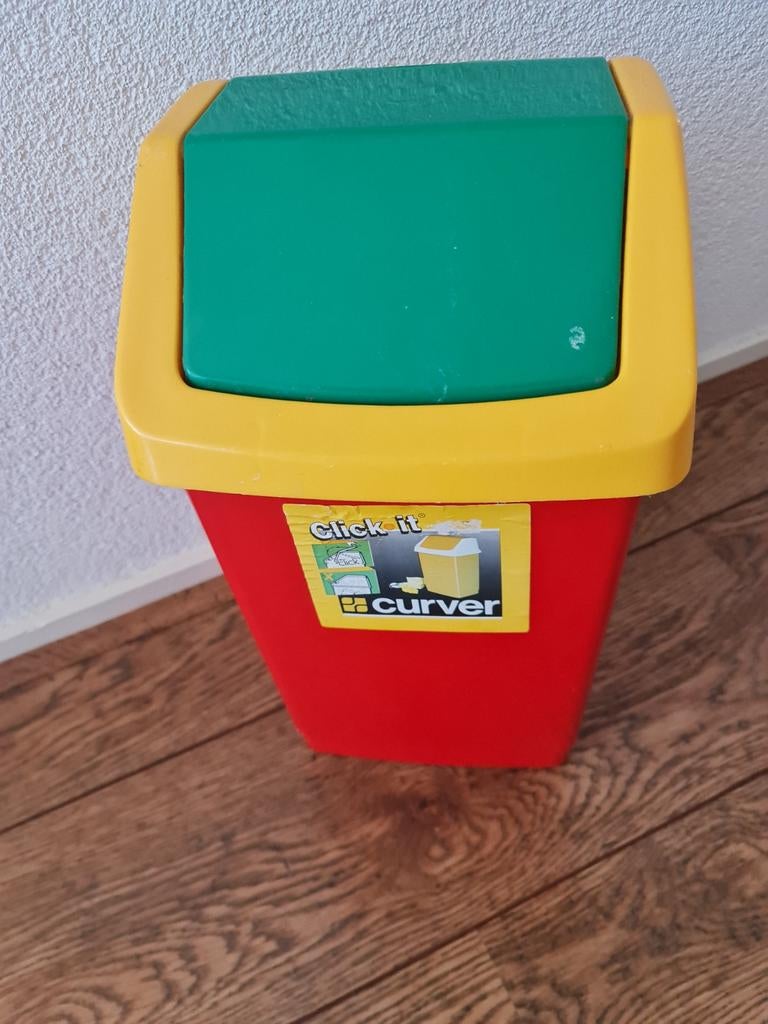 Curver Click It Afvalemmer - Kleurrijk en Praktisch, Kunststof, Gebruikt, Met pedaal, Ophalen of Verzenden