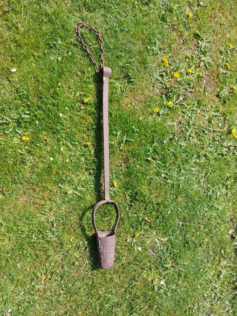 Antieke aardappelpoter/ bollenplanter, Ophalen, Gebruikt