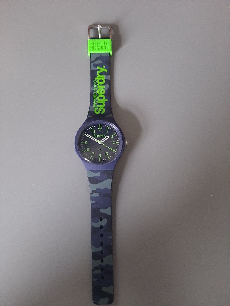 stoer horloge van Superdry met siliconen band, Overige merken, Kunststof, Polshorloge, Nieuw