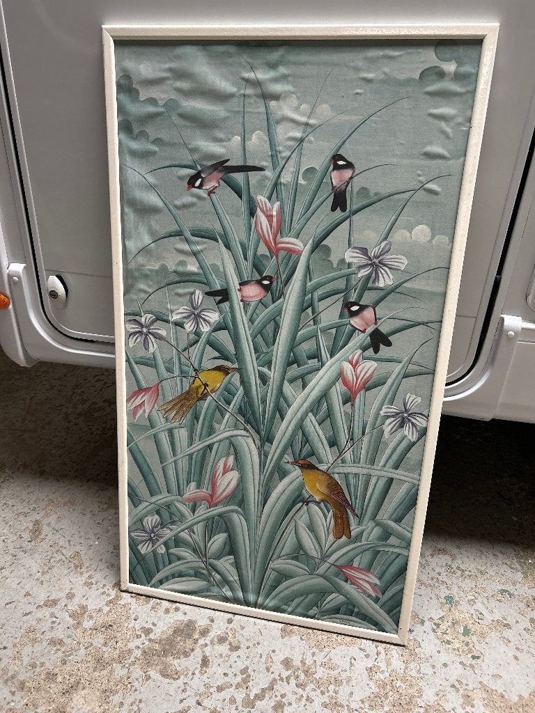 Balinees schilderij vogels aquatinten, Ophalen, Origineel werk, Overige stijlen, Doek