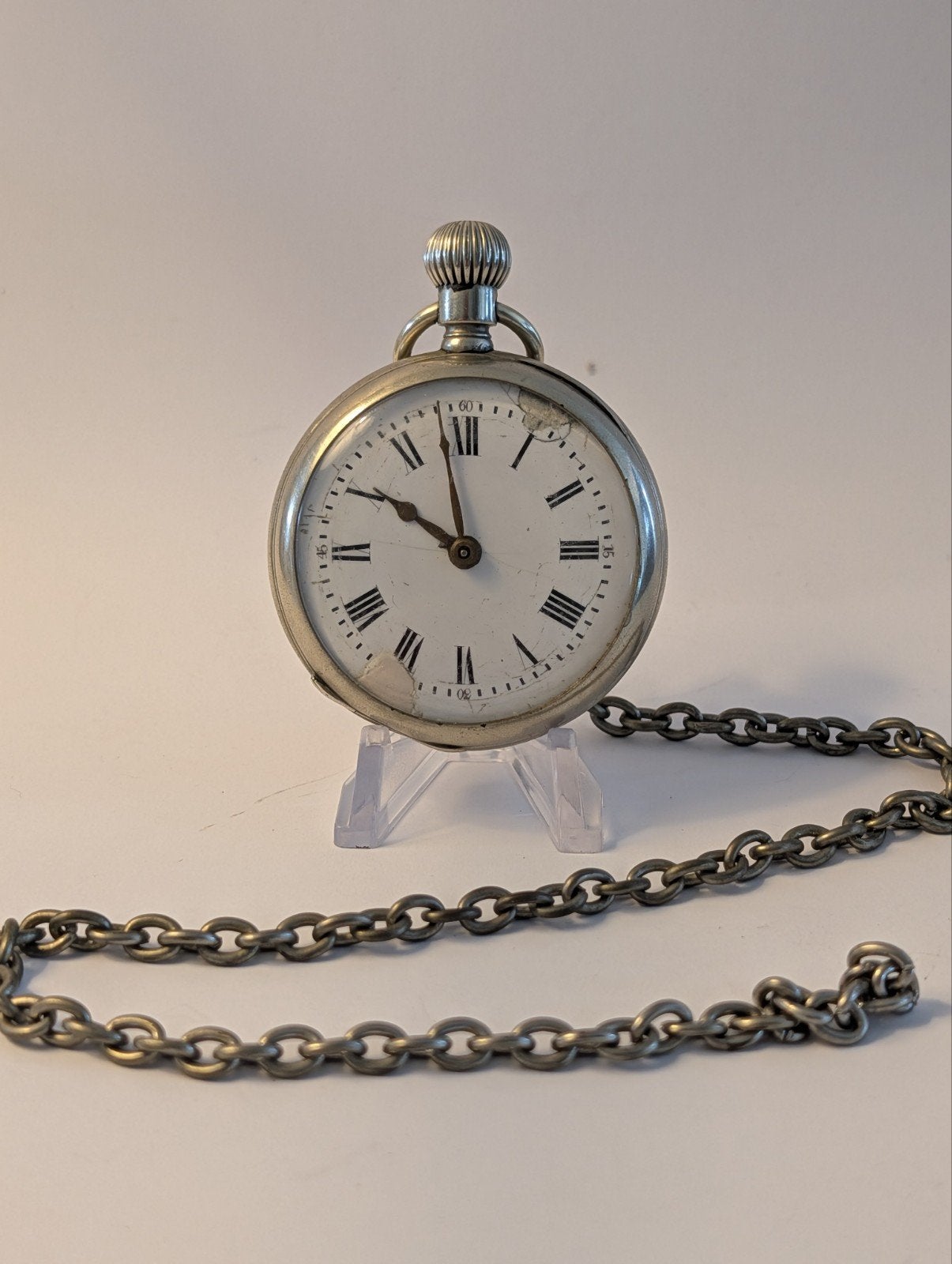 Antiek Roskopf zakhorloge met ketting, Sieraden, Tassen en Uiterlijk, Horloges | Antiek, Ophalen of Verzenden