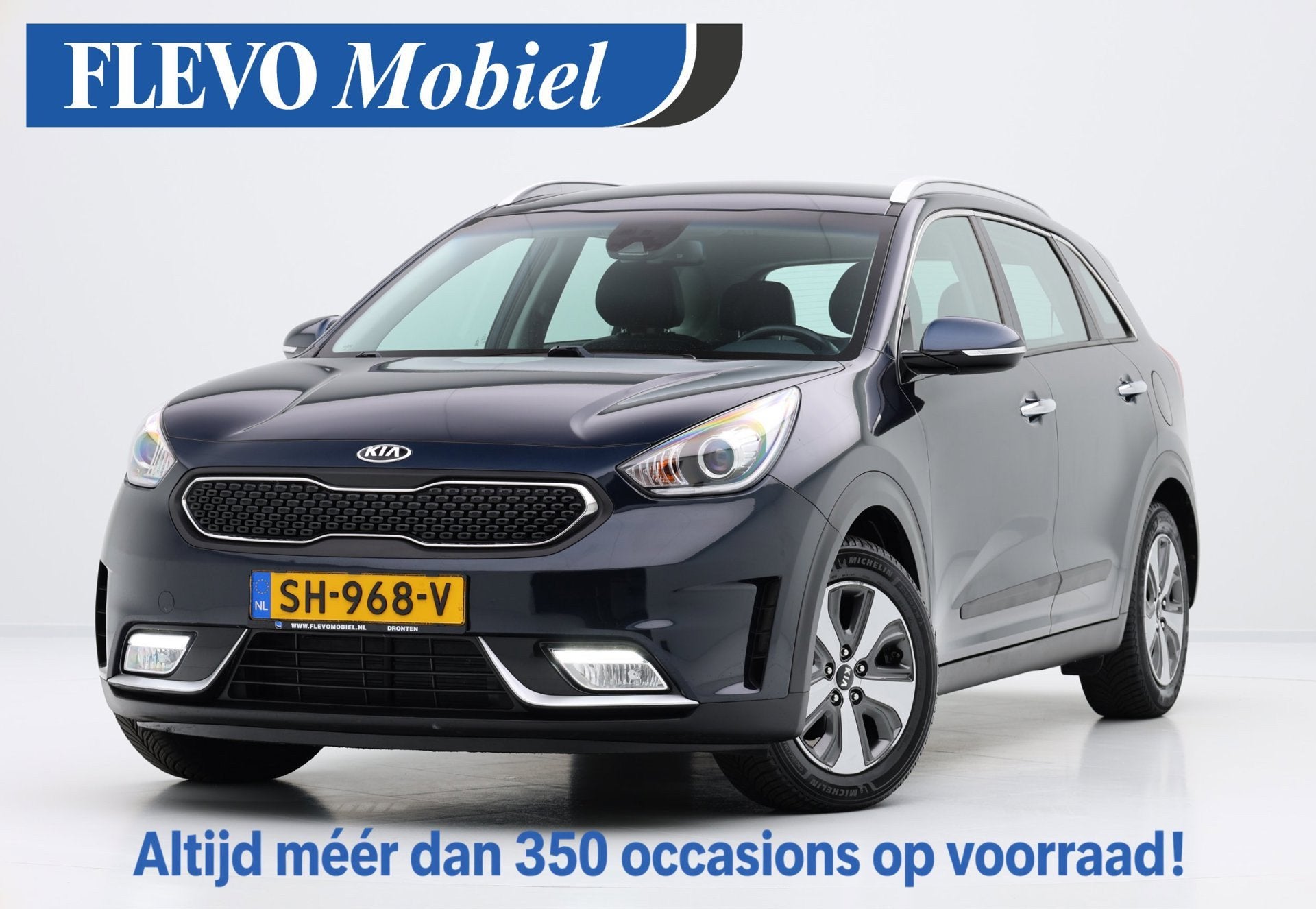 Kia Niro 1.6 GDi Hybrid DynamicLine Aut. Half Leder|CarPlay|, Auto's, Dealer onderhouden, Gebruikt, Euro 6, Blauw