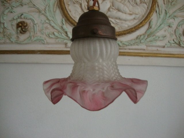 Oud glazen hanglampje (rokje) nr. 28, Ophalen of Verzenden