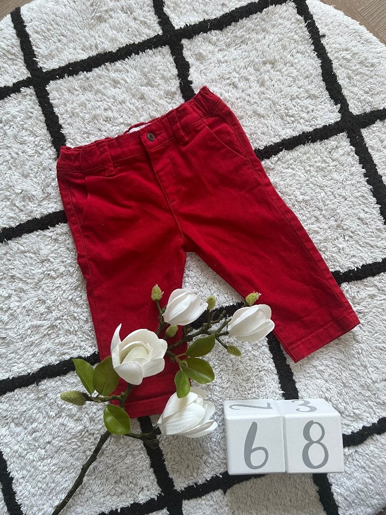 Heel goed rood Mayoral pantalon broek jeans 6M 62 68 baby, Jongetje of Meisje, Ophalen of Verzenden, Zo goed als nieuw, Broekje