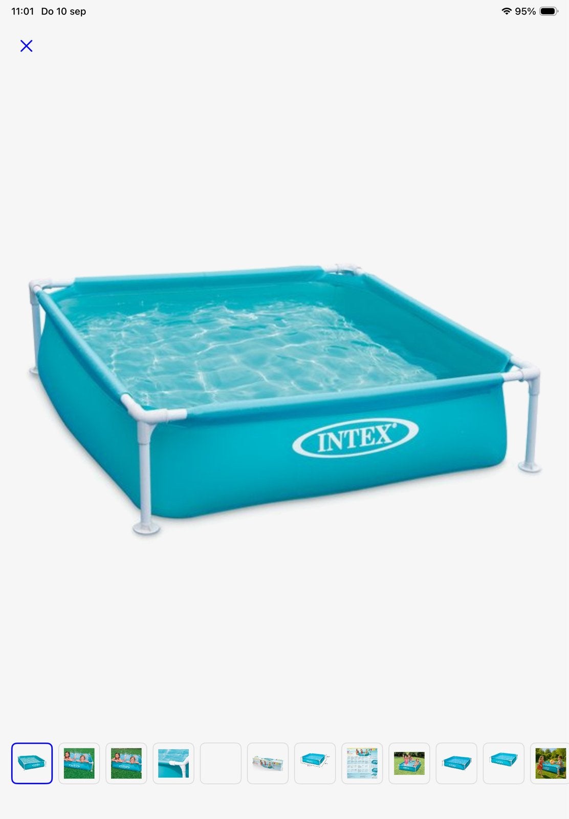 Intex Mini Frame Baby Zwembad - 122 x 122 x 30 cm, Ophalen, Minder dan 80 cm, Vierkant, Nieuw