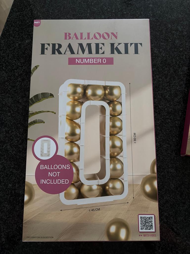 Ballon Frame Kit - Cijfer 0 - Feestdecoratie, Ophalen of Verzenden, Nieuw, Versiering, Verjaardag