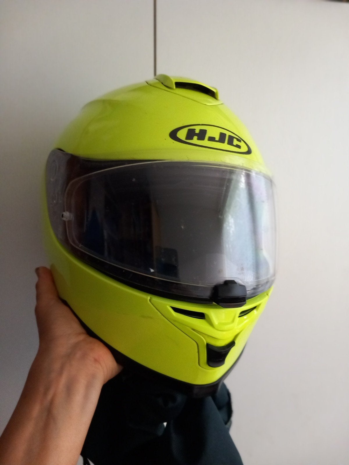 Integraalhelm HJC maat L Neon Geel, Motoren, HJC, Ophalen of Verzenden, Integraalhelm, L