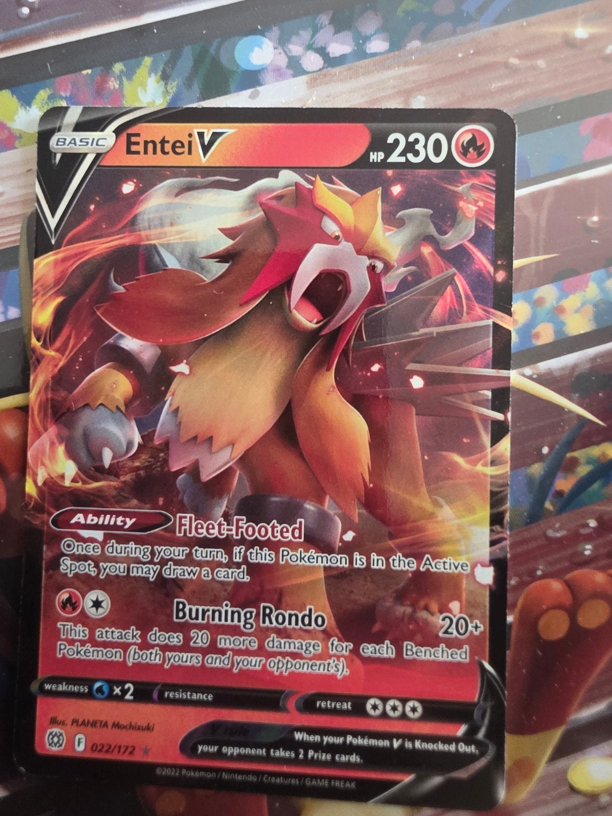 Pokémon Kaart: Entei V (022/172) - Basic - 230 HP, Ophalen of Verzenden
