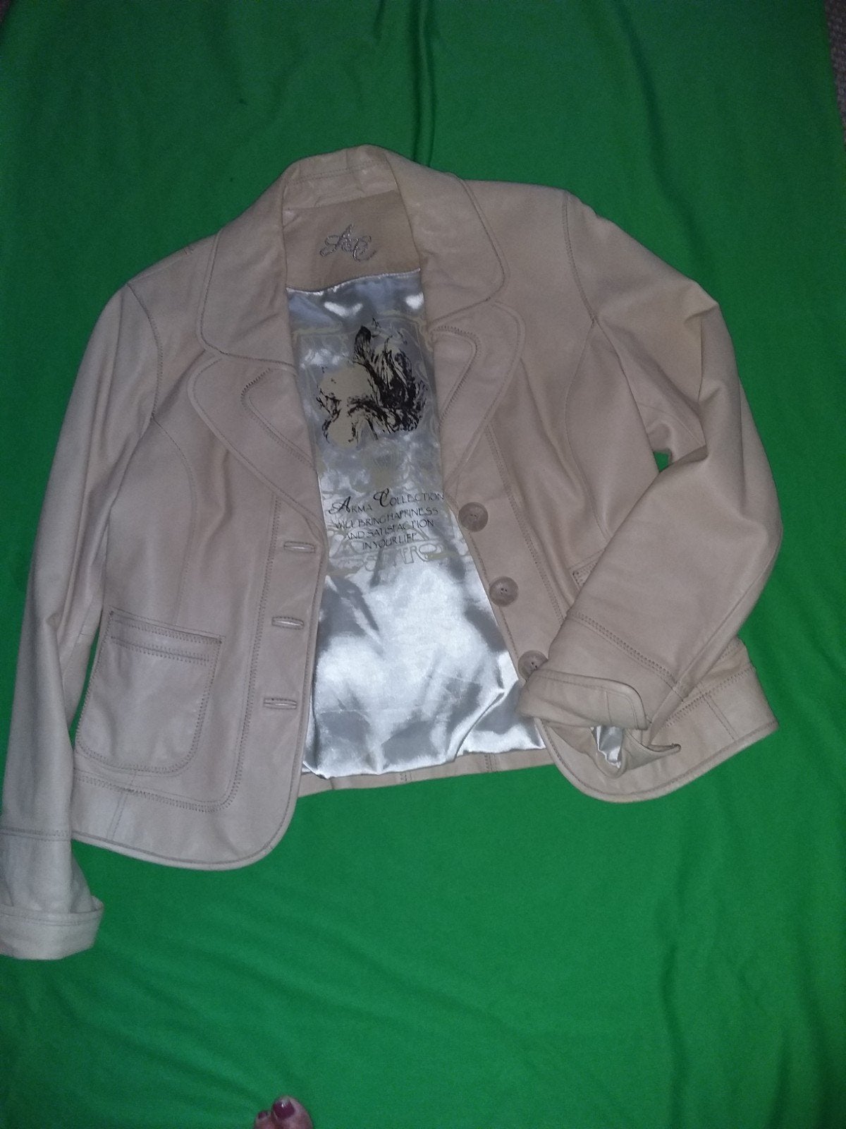 Lichtbeige leren jasje van ARMA Collection, maat 44, Beige, Maat 42/44 (L), Ophalen of Verzenden, Zo goed als nieuw