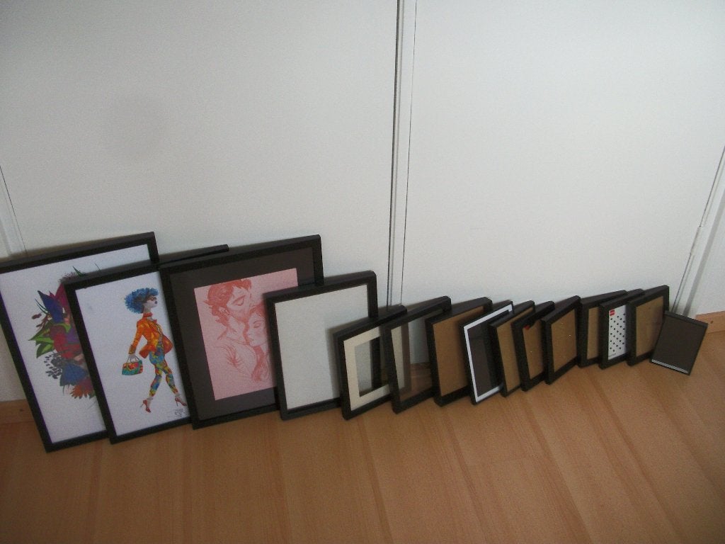 20x Fotolijst 18 x 23 cm - Zwart - Kunststof Hout - per stuk, Met glas, Standaard fotolijst, Ophalen of Verzenden, Zo goed als nieuw