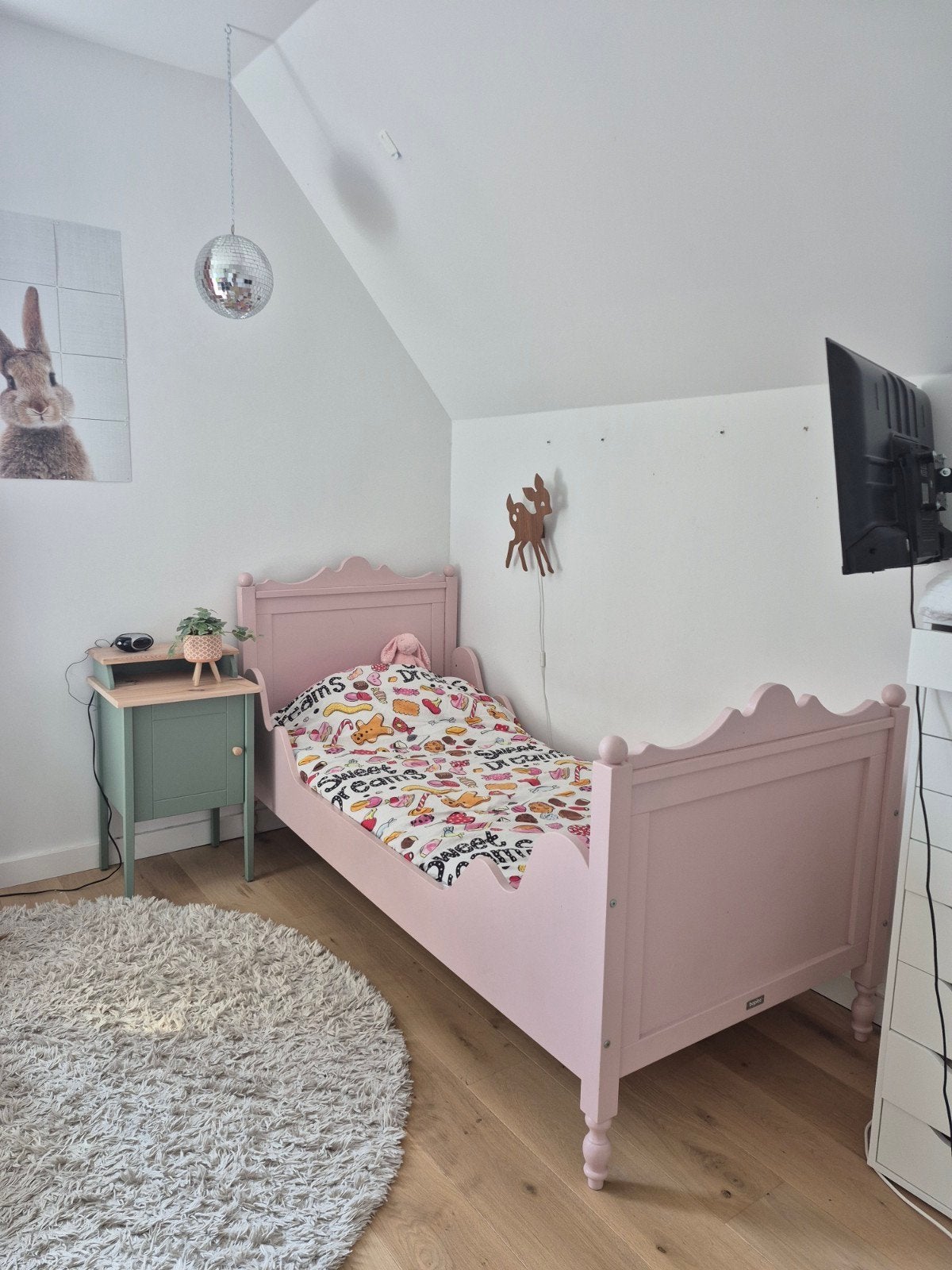 Bopita Bedbank Roze - Eenpersoonsbed (90x200cm), Gebruikt, 90 cm, Ophalen of Verzenden, 200 cm